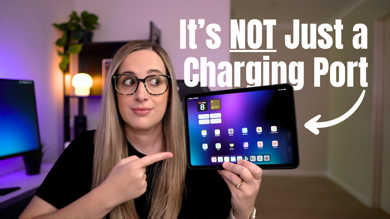 iPad with USB-C accessories connected